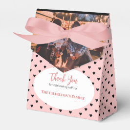 《キリスト教》洗礼式や命名式1セクションフォトサーモンピンクハート フェイバーボックス