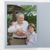 《キリスト教》洗礼式や命名式10 Photo Thank You Blue and White 三つ折りカード (内部最初)