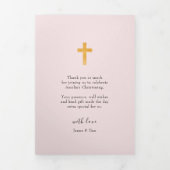《キリスト教》洗礼式や命名式6フォトピンクサンキュートリフォールドカード 三つ折りカード (カバー)