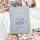《キリスト教》洗礼式や命名式6フォトピンクサンキューブルー 三つ折りカード