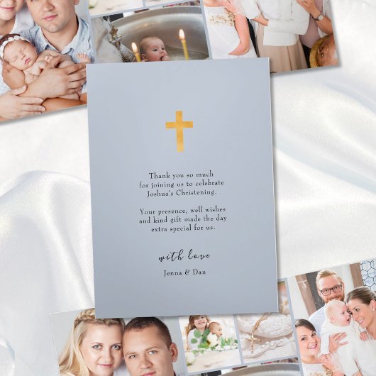 《キリスト教》洗礼式や命名式6フォトピンクサンキューブルー 三つ折りカード