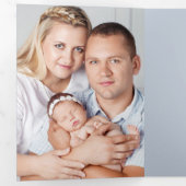 《キリスト教》洗礼式や命名式7フォトピンクありがとう青 三つ折りカード (内部最初)