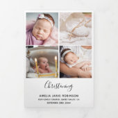 《キリスト教》洗礼式や命名式8 Photo Thank You Keepsake 三つ折りカード (カバー)