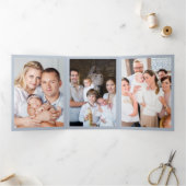 《キリスト教》洗礼式や命名式8 Photo Thank You Keepsake Blue 三つ折りカード (内部)