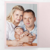 《キリスト教》洗礼式や命名式8 Photo Thank You Keepsake Pink 三つ折りカード (内部最初)