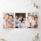 《キリスト教》洗礼式や命名式8 Photo Thank You Keepsake Pink 三つ折りカード (内部)