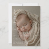 《キリスト教》洗礼式や命名式 | オーバレイ写真男女兼用洗礼 招待状 (正面)