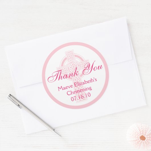《キリスト教》洗礼式や命名式、シャワーまたは第1コミュニオンシール ラウンドシール (封筒)