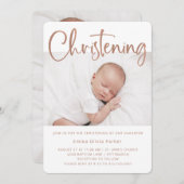 《キリスト教》洗礼式や命名式 | シンプルバラミニマル金ゴールド2枚 招待状 (正面/裏面)