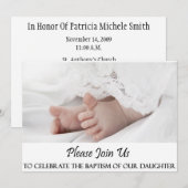 《キリスト教》洗礼式や命名式/バプティスマドーター招待状 招待状 (正面/裏面)