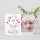 《キリスト教》洗礼式や命名式,十字付きバプテスマ写真招待状 招待状 (スタンド正面)