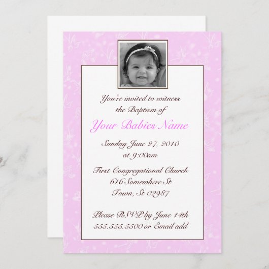 《キリスト教》洗礼式や命名式 招待状 (正面/裏面)