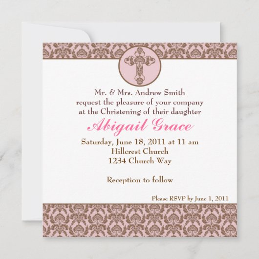 《キリスト教》洗礼式や命名式/洗礼招待状 招待状 (正面)