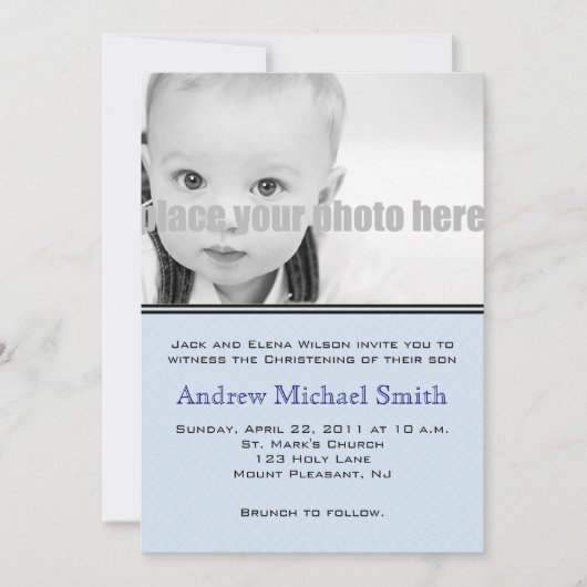 《キリスト教》洗礼式や命名式/洗礼/奉仕写真招待状 招待状 (正面)