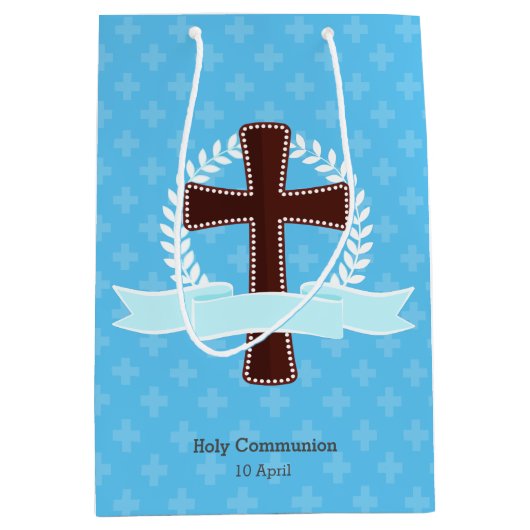 《キリスト教》洗礼式や命名式*背景色の選択 ミディアムペーパーバッグ (正面)