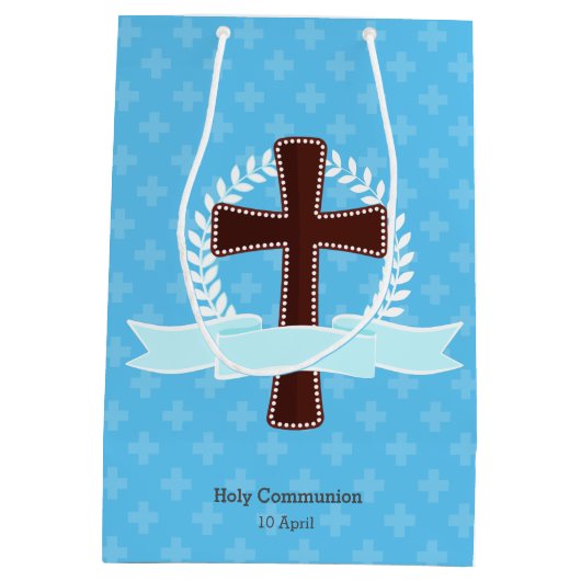 《キリスト教》洗礼式や命名式*背景色の選択 ミディアムペーパーバッグ (裏面)