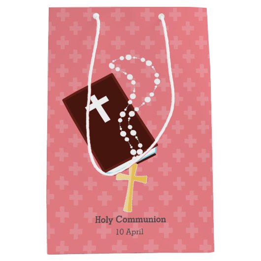 《キリスト教》洗礼式や命名式*背景色の選択 ミディアムペーパーバッグ (正面)