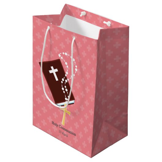 《キリスト教》洗礼式や命名式*背景色の選択 ミディアムペーパーバッグ (正面アングル)