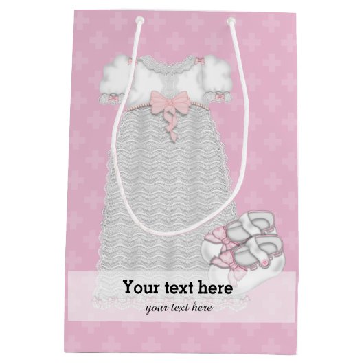 《キリスト教》洗礼式や命名式*背景色の選択 ミディアムペーパーバッグ (裏面)