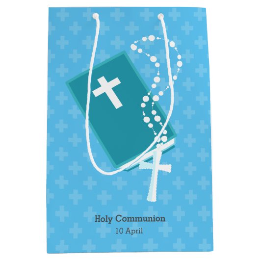 《キリスト教》洗礼式や命名式*背景色の選択 ミディアムペーパーバッグ (正面)