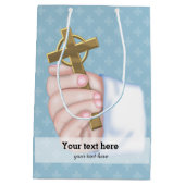 《キリスト教》洗礼式や命名式*背景色の選択 ミディアムペーパーバッグ (裏面)