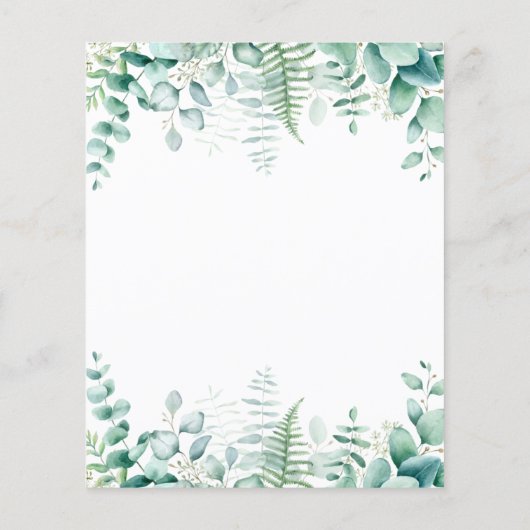 《キリスト教》洗礼式や命名式eucalyptusグリーンリー予算への招待 チラシ (裏面)