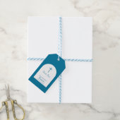 キリスト教 洗礼 誕生 男の子 青いアーチ ギフトタグ (より糸付き)