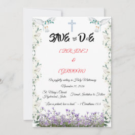 キリスト教 結婚式場 保存 日付 カード 十字架付き