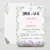 キリスト教 結婚式場 保存 日付 カード 十字架付き (正面/裏面)