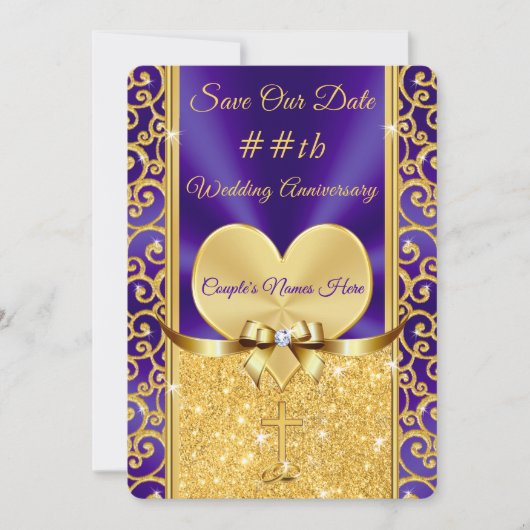 キリスト教 結婚記念日 保存日付カード 招待状 (正面)