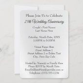 キリスト教 結婚25周年 記念日 招待状 (裏面)