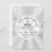 キリスト教 結婚25周年 記念日 招待状 (正面)