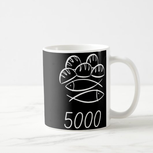 キリスト教 聖書 イエス 2匹の魚 5つのパン 5000人給食 コーヒーマグカップ (右)