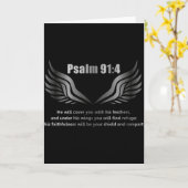 キリスト教 聖書 詩篇 91:4 デザイン T カード (黄色い花)