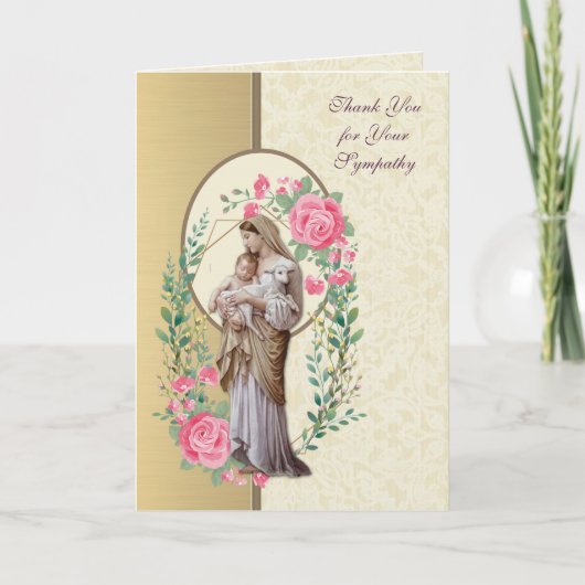 キリスト教 聖母マリア イエス 哀悼 お礼 サンキューカード (正面)
