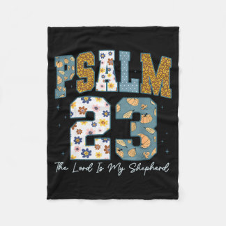キリスト教 詩編23篇 レトロ風 主は私の羊飼い B フリースブランケット