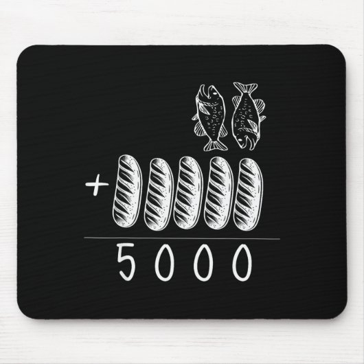 キリスト教 2 魚 5 パン 5000 対抗 マウスパッド (正面)