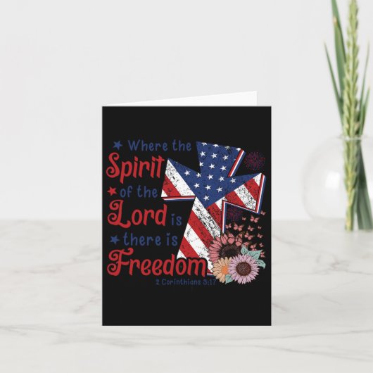 キリスト教 4th Of July 自由 どこで 主 の 精神 は カード (正面)