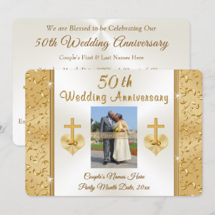 キリスト教 50周年 結婚記念日 招待状