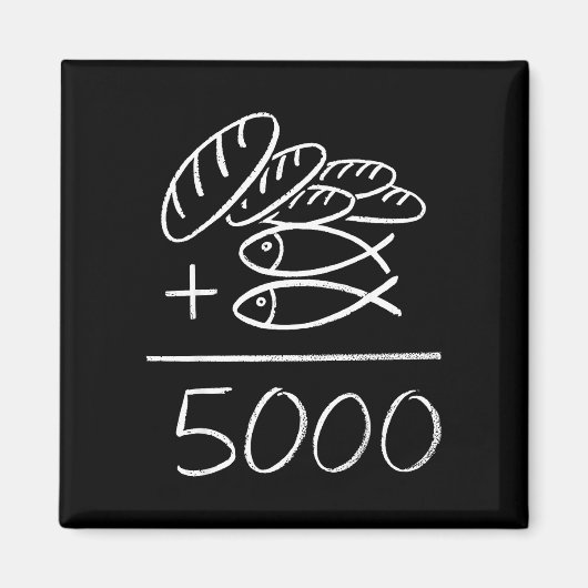 キリスト教 5000人に食事を与えるイエス・キリスト 2匹の魚 5つのパン マグネット (正面)