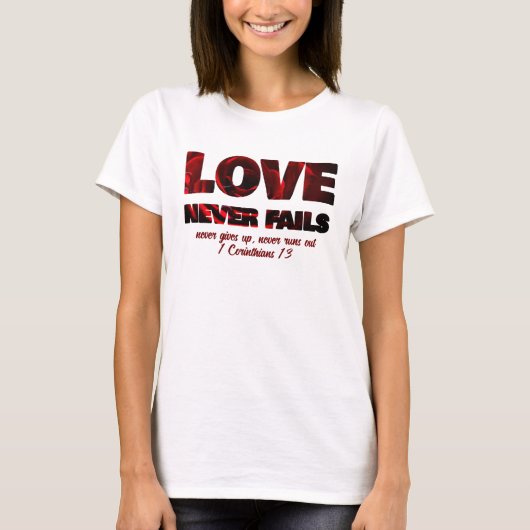キリスト教 LOVE NEVER FAILS Tシャツ (正面)
