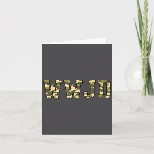 キリスト教 Wwjd カモ 軍事 狩猟 信仰 カード (正面)
