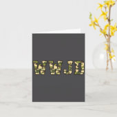キリスト教 Wwjd カモ 軍事 狩猟 信仰 カード (黄色い花)