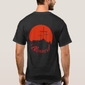 キリスト教Tシャツ、祝福された山の十字架 Tシャツ (裏面)