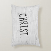 キリスト文字オン樺の木ツリーアクセントピロー アクセントクッション (正面(垂直))