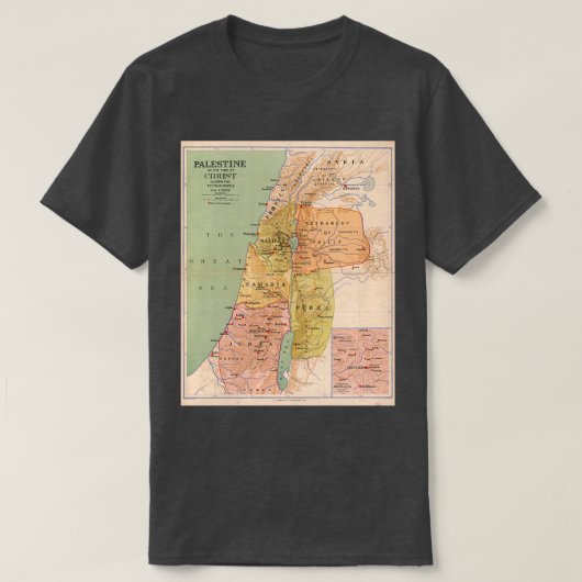 キリスト時代のパレスチナの地図70A Tシャツ (デザイン正面)