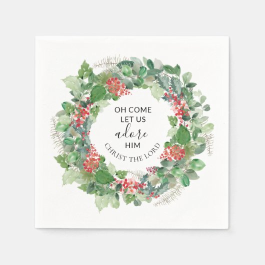 キリスト来教の聖降誕祭を祝おう スタンダードカクテルナプキン (正面)