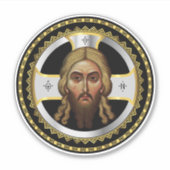 キリスト正統ブラックアイコンの顔 シール (正面)