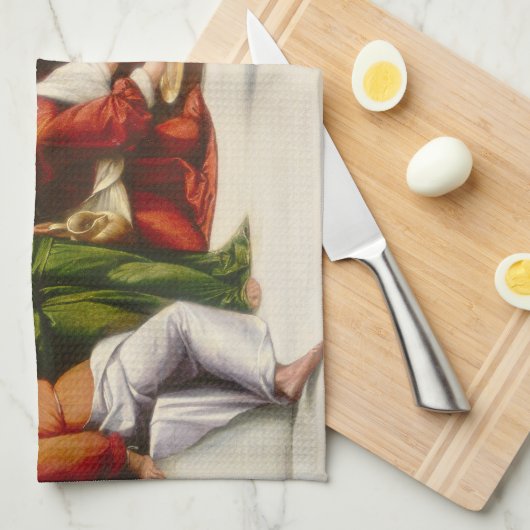 キリスト洗浄足 – ガロファロファインアート キッチンタオル (四つ折り)