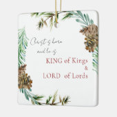 キリスト生まれは王の王のクリスマスカスタム セラミックオーナメント (左)